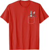 Easter Skeleton Bunny Pocket Funny Rabbit Men Women Kids T-Shirt in Red