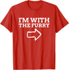 Furry Fandom Gifts I'm with The Furry T-Shirt - Red