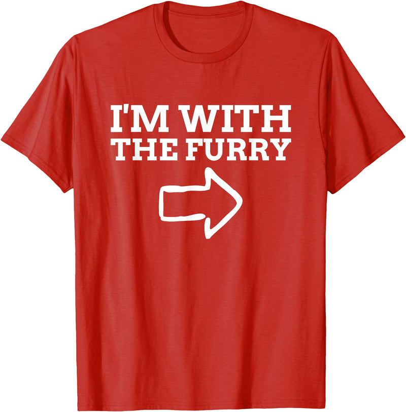 Furry Fandom Gifts I'm with The Furry T-Shirt - Red
