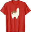 Unique Animal Lover Apparel Decor & Gifts Outlet Sloth Riding Llama Funny Graphic for Women for Girls T-Shirt - Red