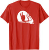 Rabbit Shadow Hand Funny Peace Sign Hippie Easter Bunny T-Shirt in Red