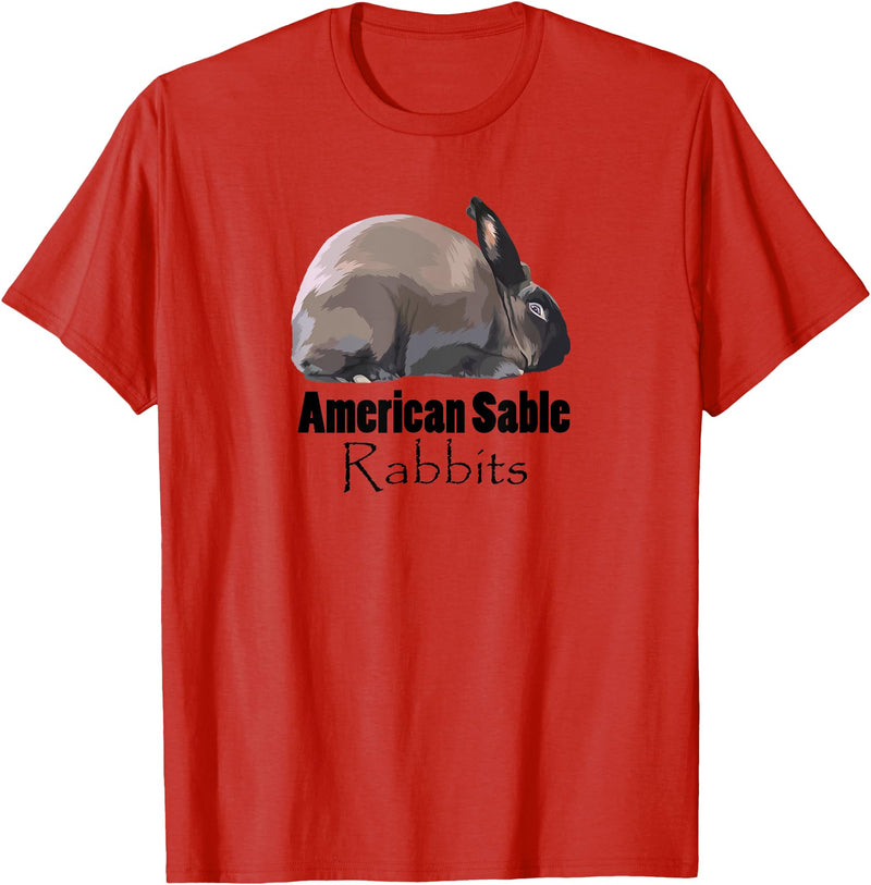 American Sable Rabbits for Pet Animal Fans T-Shirt in Red
