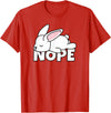 Lazy Rabbit Easter Bunny Not Today Nope T-Shirt in Red