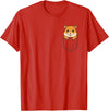 Funny Hamster Peeking in Pocket Animal Lover Men Women Kids T-Shirt - Red