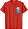 Cute Pocket Rabbit Lovers Bunny Mom T-Shirt in Red