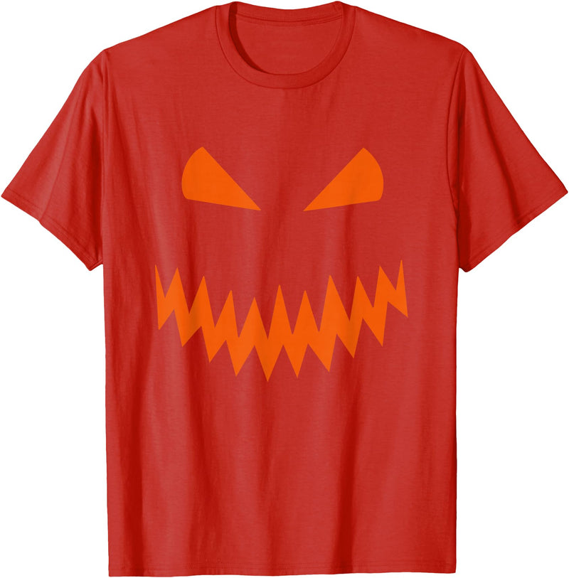 Halloween Designs. Pumpkin Jack O Lantern Scary Face Halloween Costume Graphic T-Shirt - Red