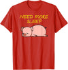 Cute Animal Pyjama Sleep Bed Outfits Funny Sleeping Pig Pajama Design for Bedtime T-Shirt - Red