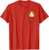 Animal In Pocket Tee Funny Guinea Pig Peeking in Pocket Cavy Rodent Animal Lover T-Shirt - Red