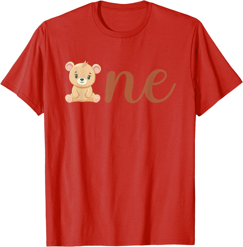 Family Birthday Bear Gifts One of The Birthday Boy Bear 1st Birthday Party Boy T-Shirt - Red