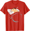 Hamster Sleeping Hammy Pajamas Nap PJs Outfit Gift Hamster T-Shirt - Red