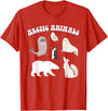 Awesome Arctic Animals for Kids Arctic Animals, Arctic Fox Cute Arctic Polar Bear North Pole T-Shirt - Red