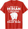 Funny Polar Bear Shirts Human Costume - Polar Bear Lover Zookeeper Wildlife T-Shirt - Red