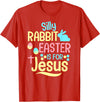 Silly Rabbit Easter Is for Jesus Christian Kids Cute T-Shirt in Red