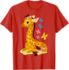 Funny giraffe drawing Gift Ideas Funny Giraffe Drawing Forest Ranger Cool Giraffe Mom T-Shirt - Red