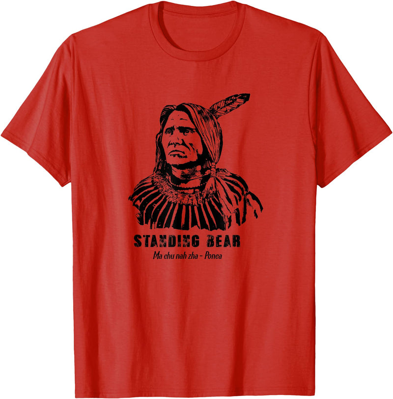 Nebraska Statue Oklahoma Court Standing Bear Ponca Tribe T-Shirt - Red