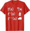 Cute Math Gifts Calculus Nerd Accessories & Stuff Funny Math Teacher Art For Men Women Cow Milk Cheese Formula T-Shirt - Red