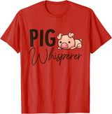 SHIRTSIDE PIG Pig Whisperer Shirt Gift For Pig Lover T-Shirt - Red