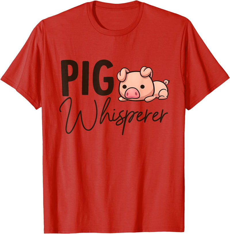 SHIRTSIDE PIG Pig Whisperer Shirt Gift For Pig Lover T-Shirt - Red