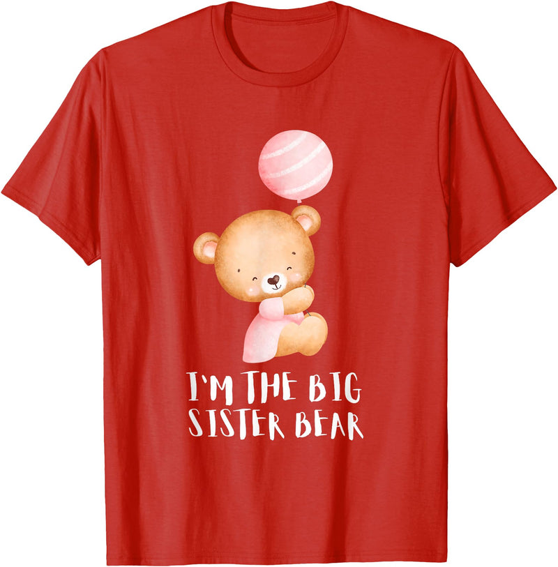 Big Sister Little Sister Outfits Siblings - Im the big sister bear T-Shirt - Red