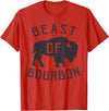 Drinking Fun designs - Big Ray Designs Beast of Bourbon Drinking Whiskey Design Bison Buffalo Party T-Shirt - Red