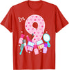 Birthday Girl Spa Squad Outfit Gifts Shop Spa Birthday Party I'm 9 Girls Makeup 9th Bday Kids Toddlers T-Shirt - Red