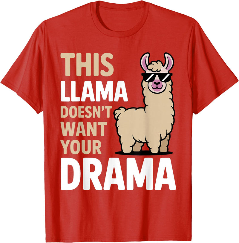 Llama Gift Llama Lover Accessories & Lama Stuff Funny Llama Design for Men Women Kids Llama Lover Llama T-Shirt - Red