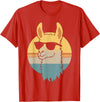 Alpaca Funny Llama Lover Funny Llama Sunglasses T-Shirt - Red