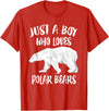 Polar Bear Lover Gift Just A Boy Who Loves Polar Bears T-Shirt Bear Lover Gift T-Shirt - Red