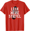 Bear Daddy Leck Meine Stiefel Lick My Boots German Gay Leather T-Shirt T-Shirt - Red