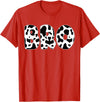 Family Matching Gifts Cow Bro Brother Cow Print Cow Pattern Mother's Day T-Shirt - Red