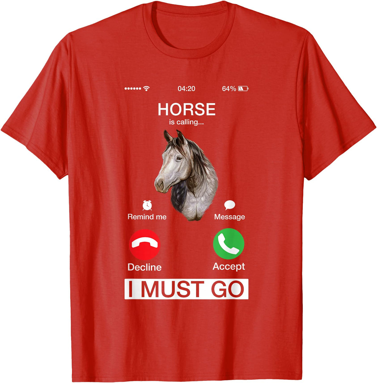 Horse Art Vibes Horse Calls Cute Equine Art Racing Animal Lover Novelty T-Shirt - Red
