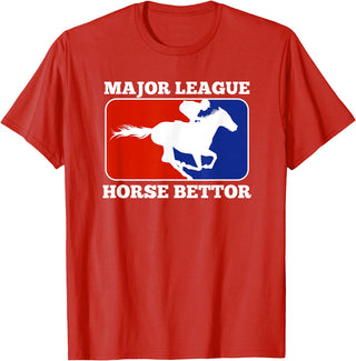 Betting Horse Races T Shirt Gifts Major League Horse Bettor Gambling Racing Betting Derby Gift T-Shirt - Red
