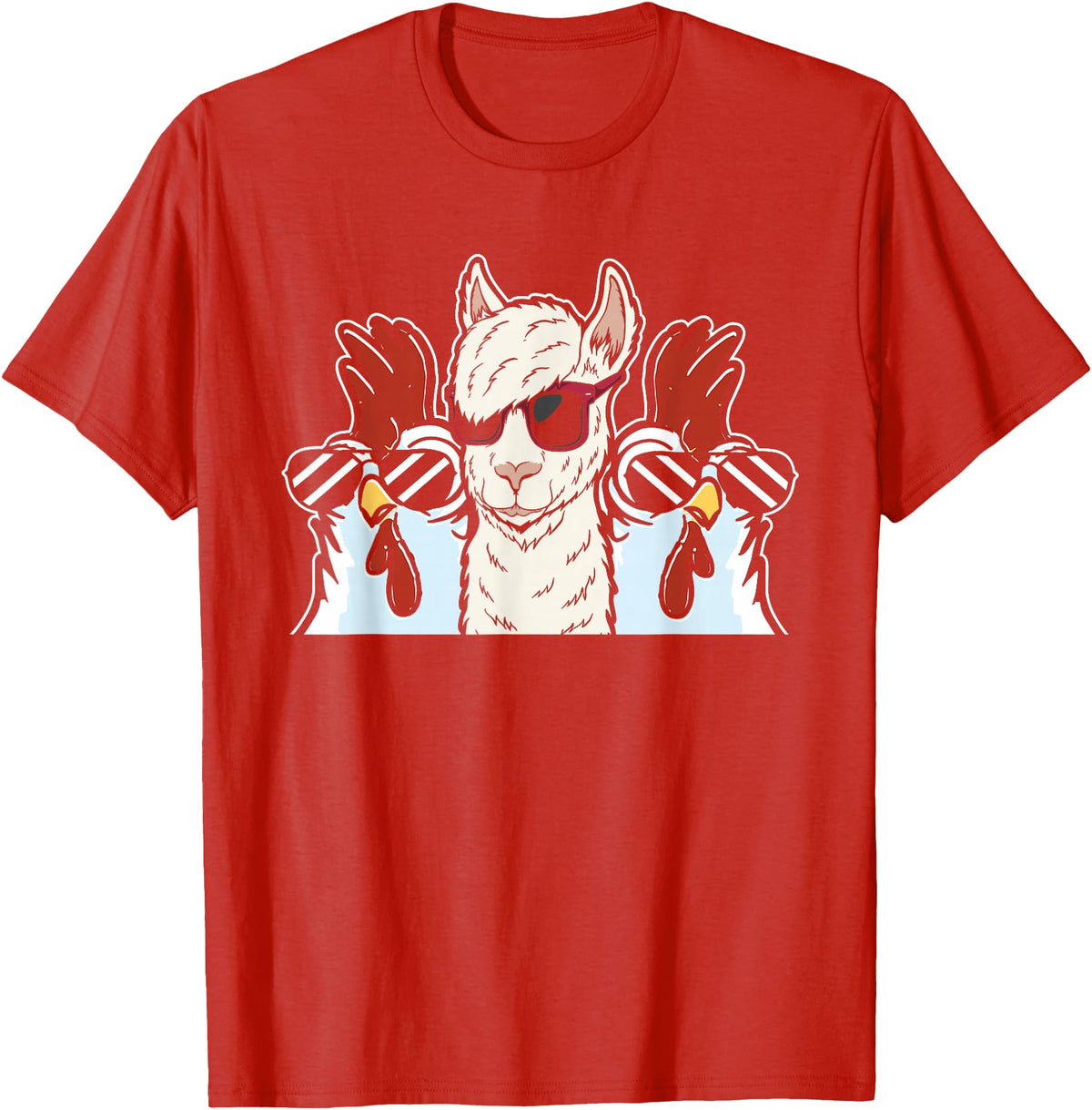 Llama Gifts & Accessories Chicken Llama Cool Alpaca - Lamaist Animal Llama T-Shirt - Red