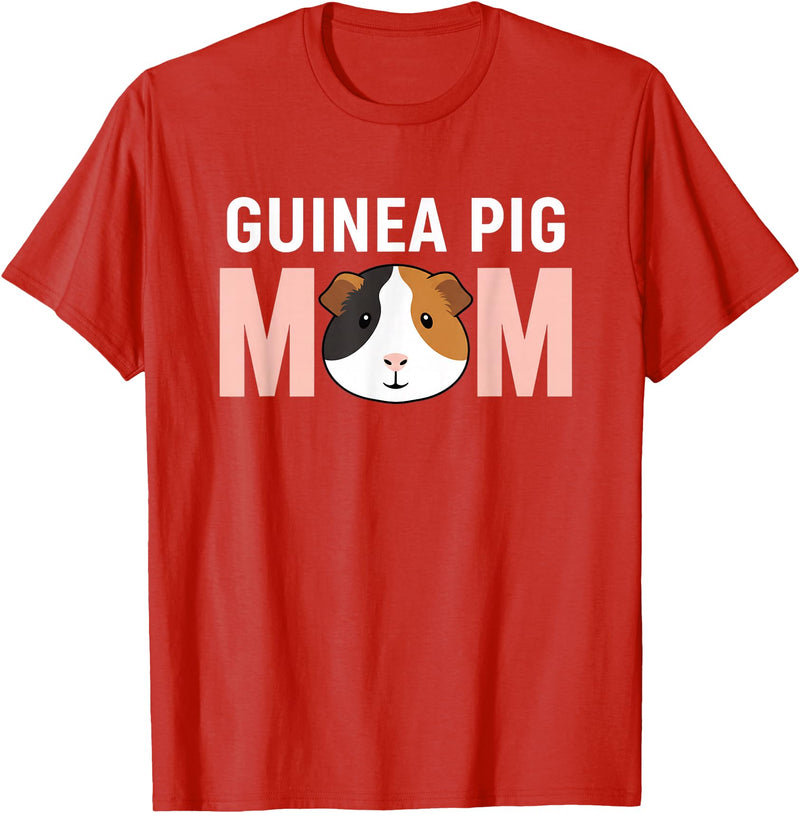 Cavy Mom Designs FarmAnimal Guinea Pig Mom Cavy Owner Mom Design T-Shirt - Red