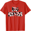 funny saying Gifts for Family Members and more Big Brother Cow Print Cow Pattern T-Shirt - Red