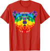 Bear Gay Pride Novelty by Ryan Co. Geometric Bear LGBT Rainbow Flag Gay Pride Men Women T-Shirt - Red