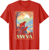 Giant Step Design Co. SWVA Southwest Virginia Black Bears Vintage Parks Poster T-Shirt - Red