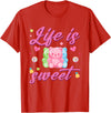 Funny gummy bear lover gummy bear candy Gummy Bear Life is Sweet Candy Gummy Bear T-Shirt - Red