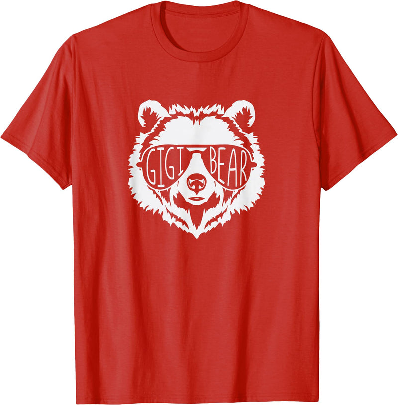 gigi Bear Family Apparel Gigi Bear Face with Sunglasses T-Shirt - Red