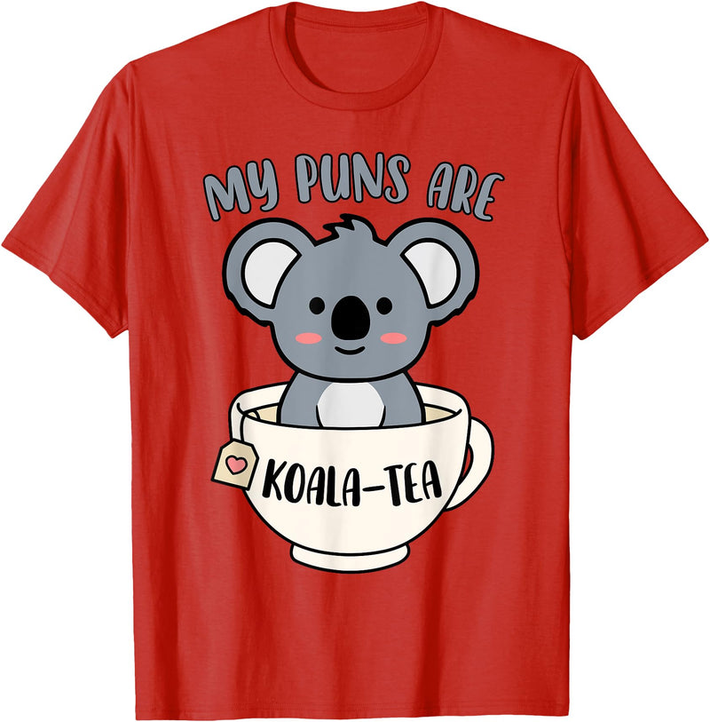Cute Shirts and Merch My Puns Are Koala Tea Funny Cute Koala Bear Animal Pun T-Shirt - Red