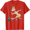 Bowling Gifts & Tees Llama Bowling Llama Playing Bowling Llama T-Shirt - Red