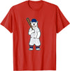 GrafixJoker Baseball Polar Bear Pete T-Shirt - Red