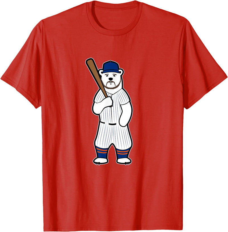 GrafixJoker Baseball Polar Bear Pete T-Shirt - Red