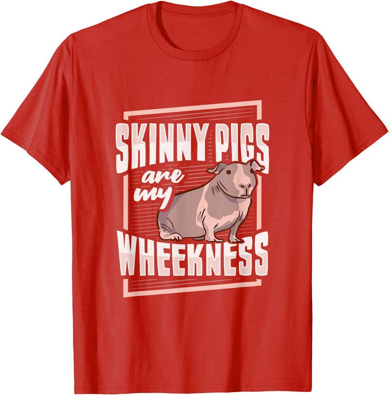Skinny Pig Wheek Design for a Guinea Pig Lover T-Shirt - Red