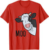 Cow Farm Animal Tees For Cow Lovers Cow Moo Farm Animal Funny Cow T-Shirt - Red