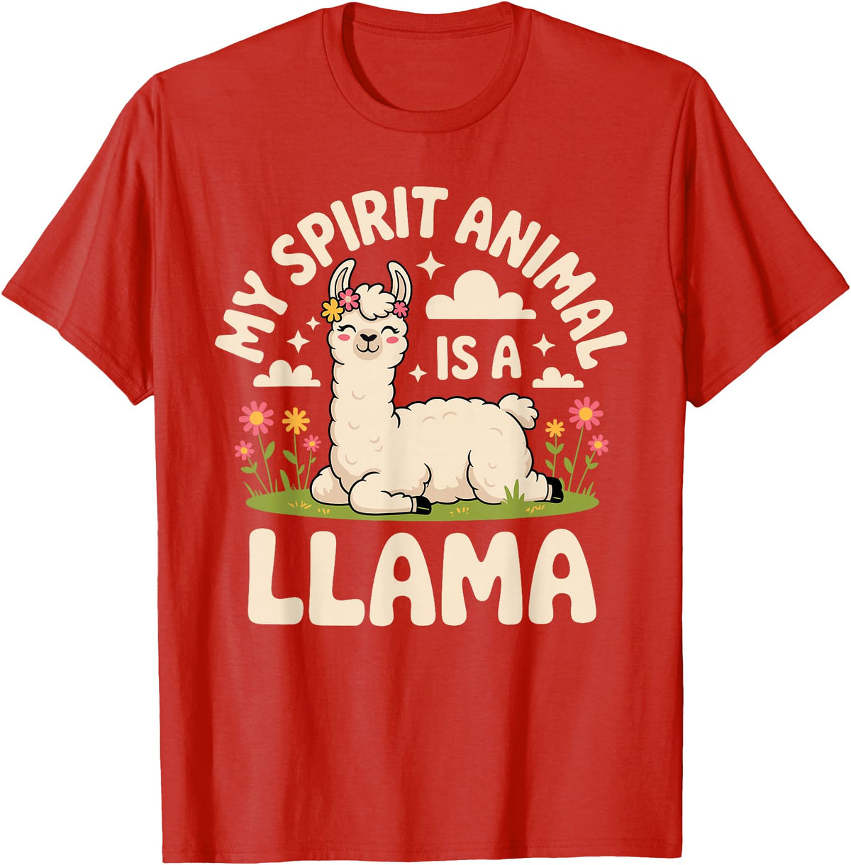 Llama Gift Llama Lover Accessories & Lama Stuff Funny Llama Art for Men Women Kids Alpaca Gag Llama Lover T-Shirt - Red