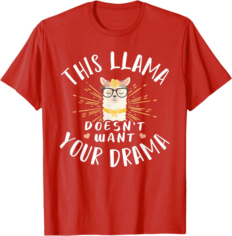 Cute Llama And Alpaca Animal Design Ideas Dieses Lama Wanna dein Drama nicht T-Shirt - Red