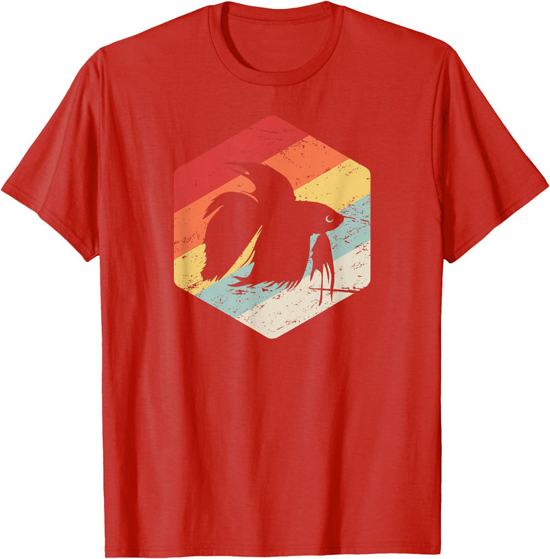 Cool Pet Beta Fish Gift Apparel Retro Vintage Freshwater Aquarium Betta Fish T-Shirt - Red