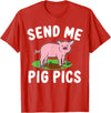 Funny Pig Farm Piggy Farmer Farming Gifts DAIMMER Send Me Pig Pics T-Shirt - Red