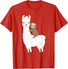 Sloth & Llama Animal Gifts Sloth Riding Llama Shirt Funny Birthday Gift for Boy, Girl T-Shirt - Red